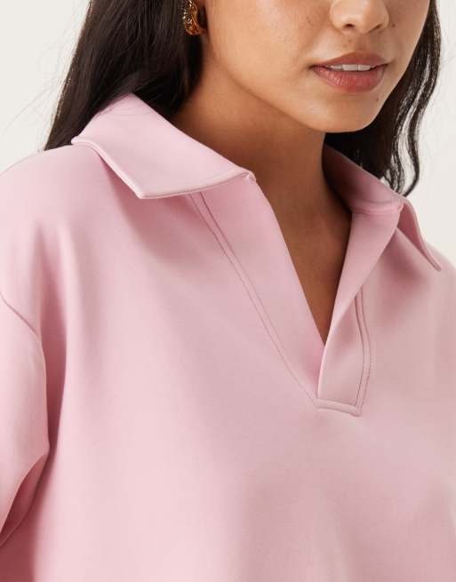 ASOS DESIGN - Rugbytop met lange mouwen en interlocknaden in mauve, 2 van 4