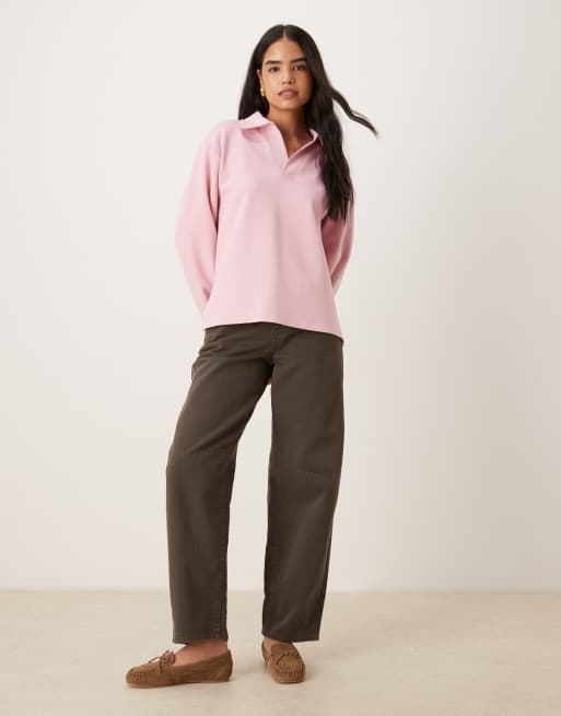 ASOS DESIGN - Rugbytop met lange mouwen en interlocknaden in mauve, 3 van 4