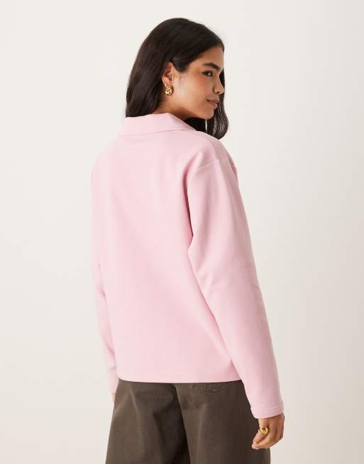 ASOS DESIGN - Rugbytop met lange mouwen en interlocknaden in mauve, 4 van 4
