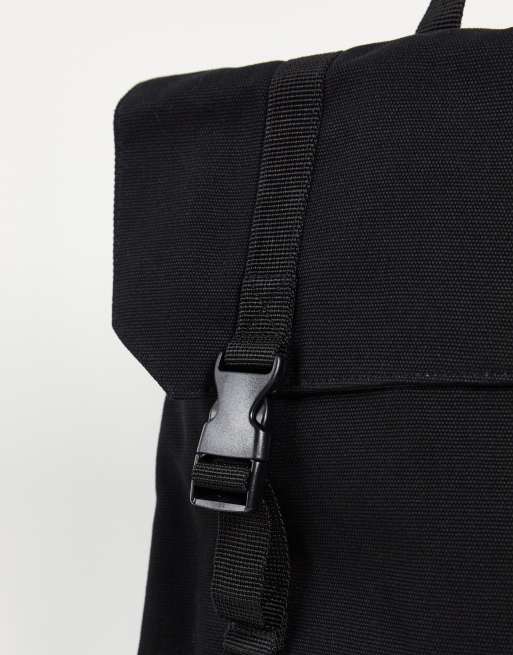 ASOS DESIGN - Rugzak van zware canvas met dubbele banden in zwart, 2 van 4