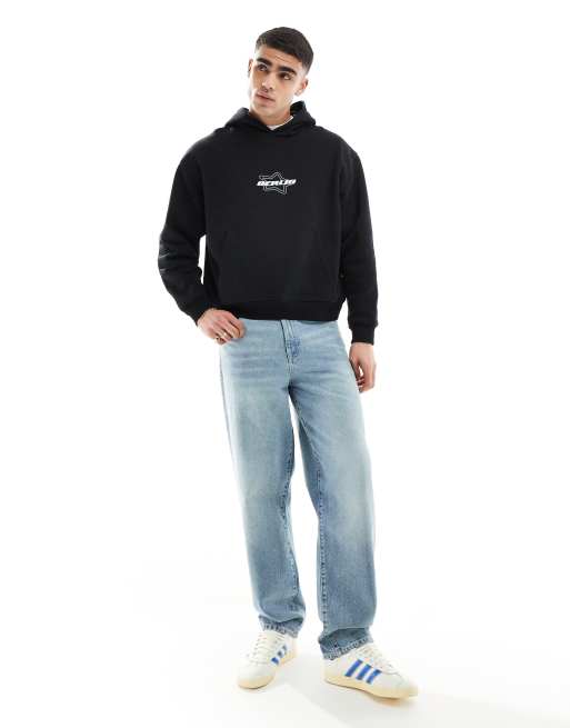 ASOS DESIGN - Ruime hoodie in zwart met Berlin-print, 3 van 4