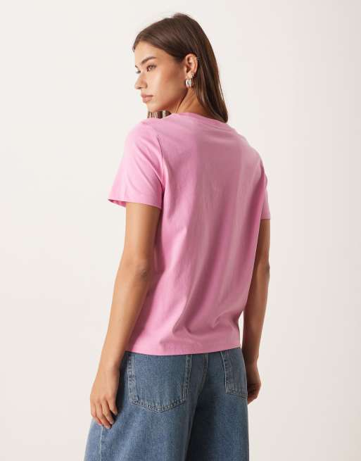 ASOS DESIGN - Ruimvallend baby tee met vintage cocktail-print in roze, 4 van 4