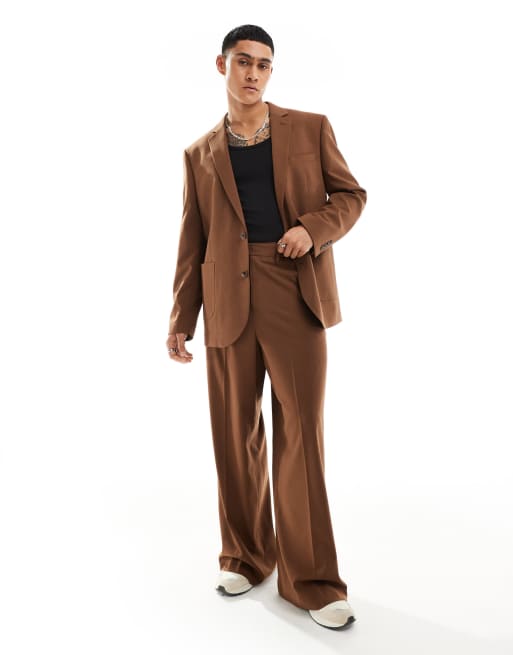 ASOS DESIGN - Ruimvallend colbert in chocoladebruin