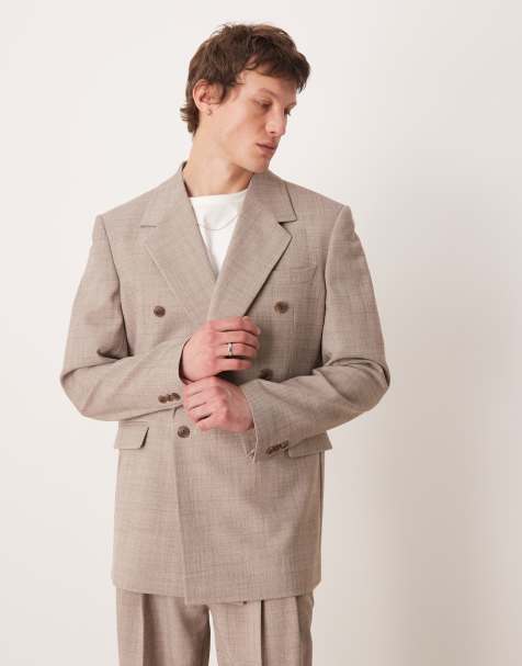 ASOS DESIGN - Ruimvallend colbert met vierkante schouders in beige - view 1