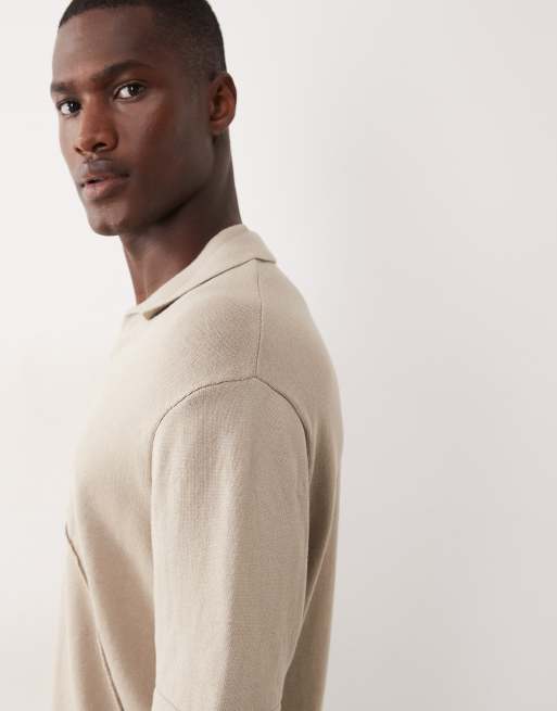 ASOS DESIGN - Ruimvallend gebreid T-shirt met textuur in stone, 4 van 5