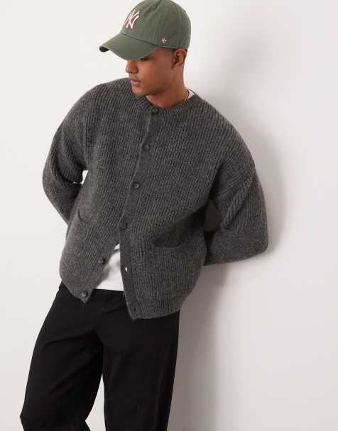 ASOS DESIGN - Ruimvallend gebreid vest van zware wol met rechte pasvorm en ronde hals in grijs - view 1