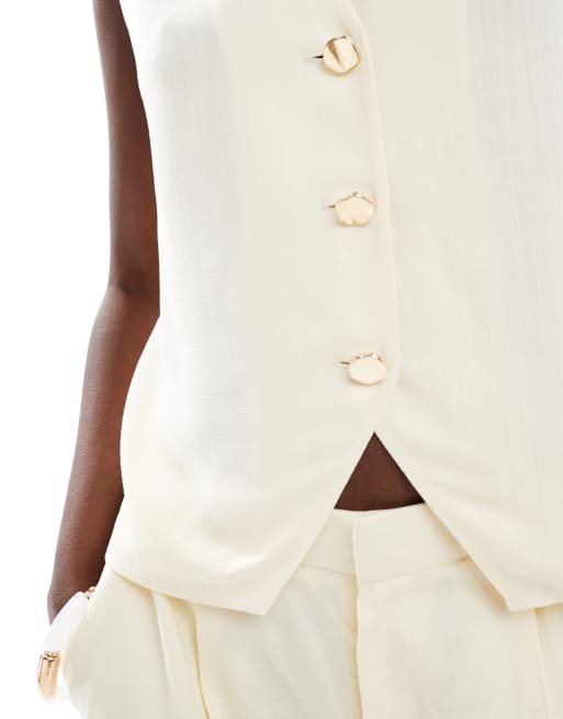 ASOS DESIGN - Ruimvallend gilet in lichtgeel, 3 van 4