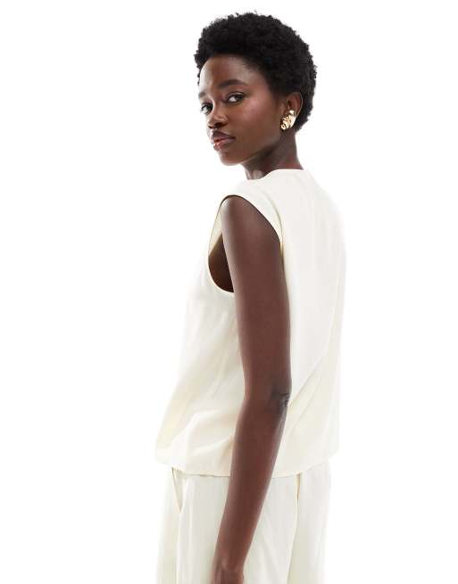 ASOS DESIGN - Ruimvallend gilet in lichtgeel, 4 van 4