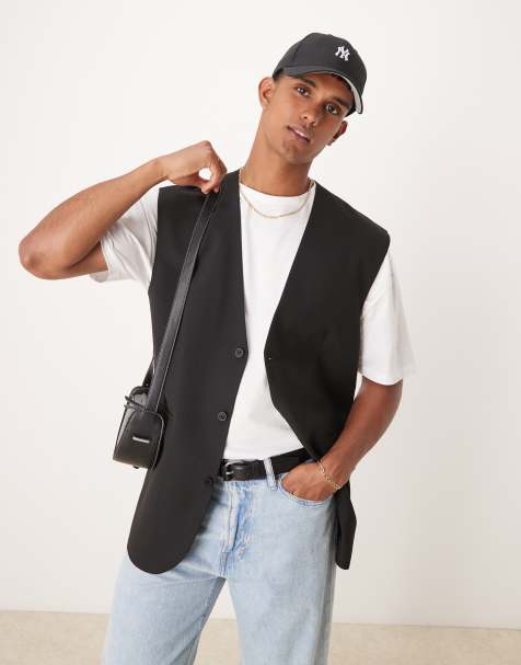 ASOS DESIGN - Ruimvallend gilet met lange pasvorm in zwart - view 1