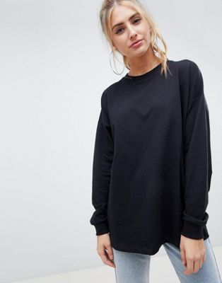 ASOS DESIGN - Ruimvallend lichtgewicht sweatshirt in zwart