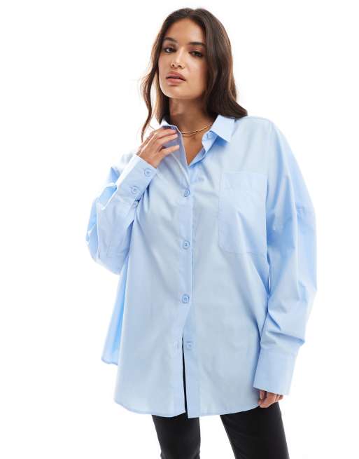 ASOS DESIGN - Ruimvallend overhemd in blauw, 4 van 4