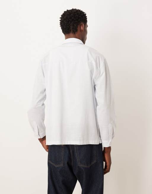 ASOS DESIGN - Ruimvallend overhemd met borduursel op de borst in blauw, 3 van 5