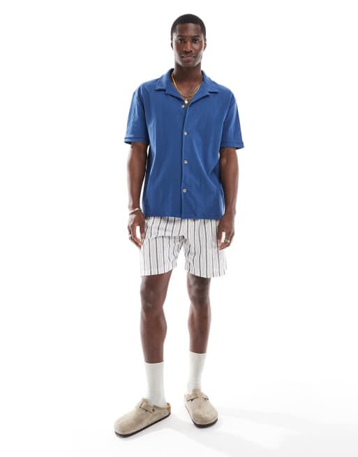 ASOS DESIGN - Ruimvallend overhemd met knoopsluiting in blauw