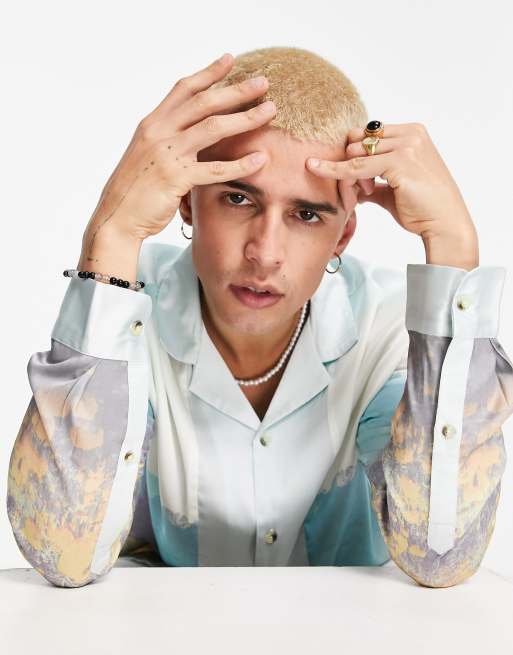 ASOS DESIGN - Ruimvallend overhemd met reverskraag en print