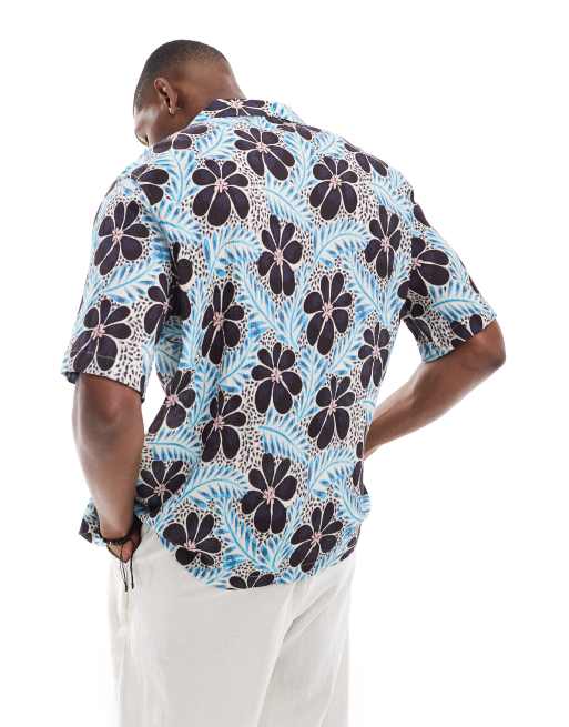 ASOS DESIGN - Ruimvallend overhemd met reverskraag en retro bloemenprint, 3 van 4