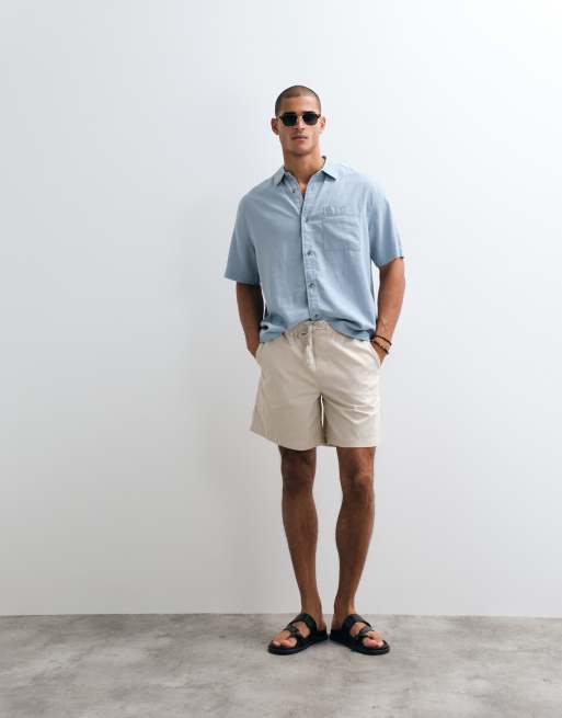 ASOS DESIGN - Ruimvallend overhemd van linnenmix in lichtblauw, 2 van 5