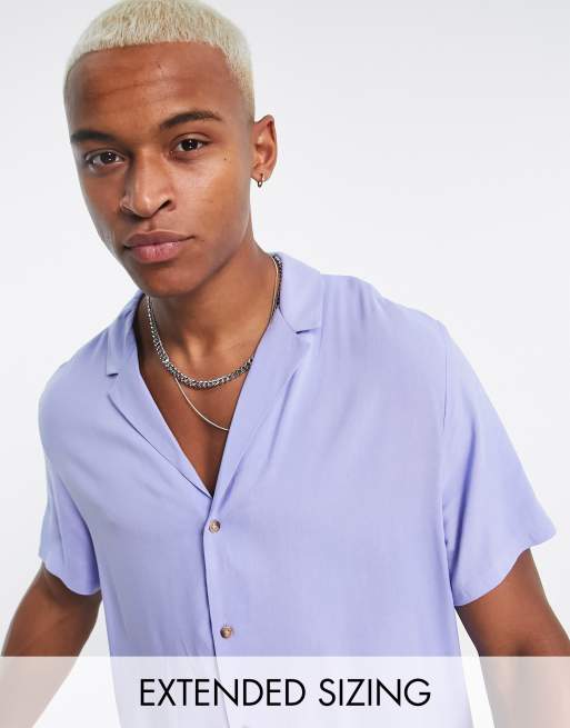 ASOS DESIGN - Ruimvallend overhemd van viscose in lila