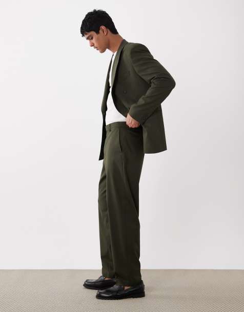 ASOS DESIGN - Ruimvallend pak met toelopende pantalon in olijfgroen - view 1