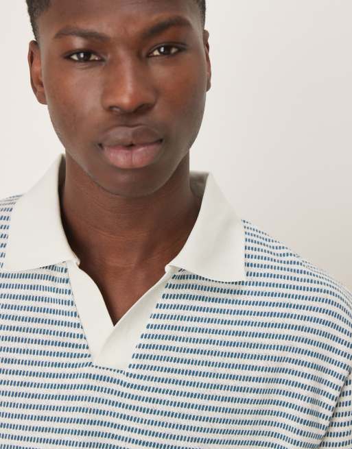 ASOS DESIGN - Ruimvallend polo met textuur en strepen in neutraal , 3 van 4