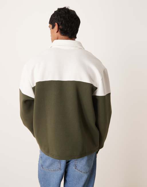 ASOS DESIGN - Ruimvallend sweatshirt met kleurvlakken in groen, 3 van 5