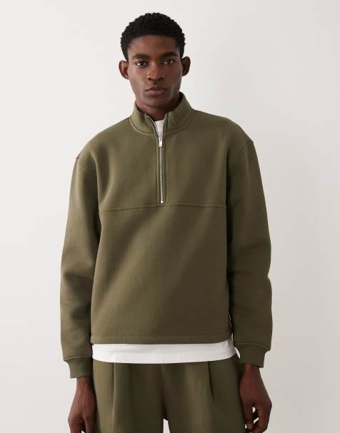 ASOS DESIGN - Ruimvallend sweatshirt met korte rits en vaste zoom, deel van co-ord set - view 1