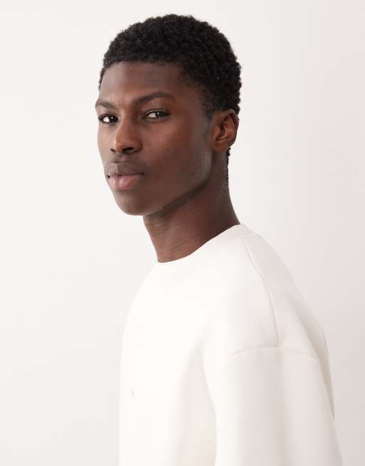 ASOS DESIGN - Ruimvallend sweatshirt met print van hemellichamen op de achterkant in gebroken wit, 4 van 5