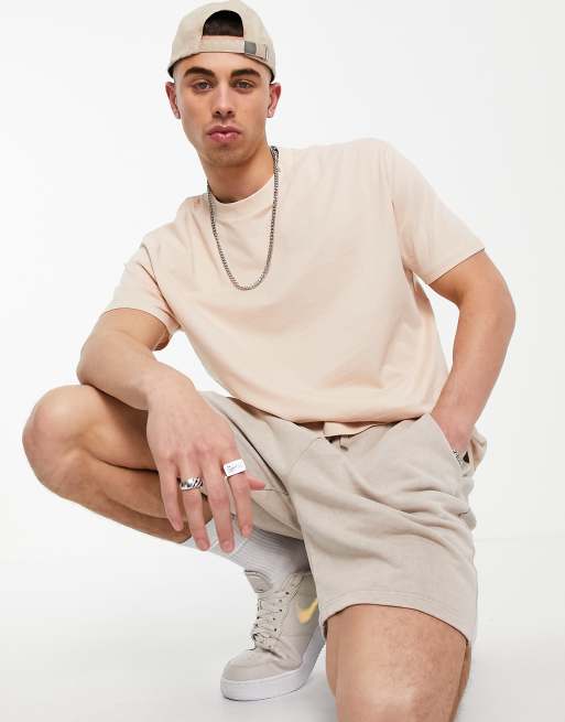 ASOS DESIGN - Ruimvallend T-shirt in beige  
