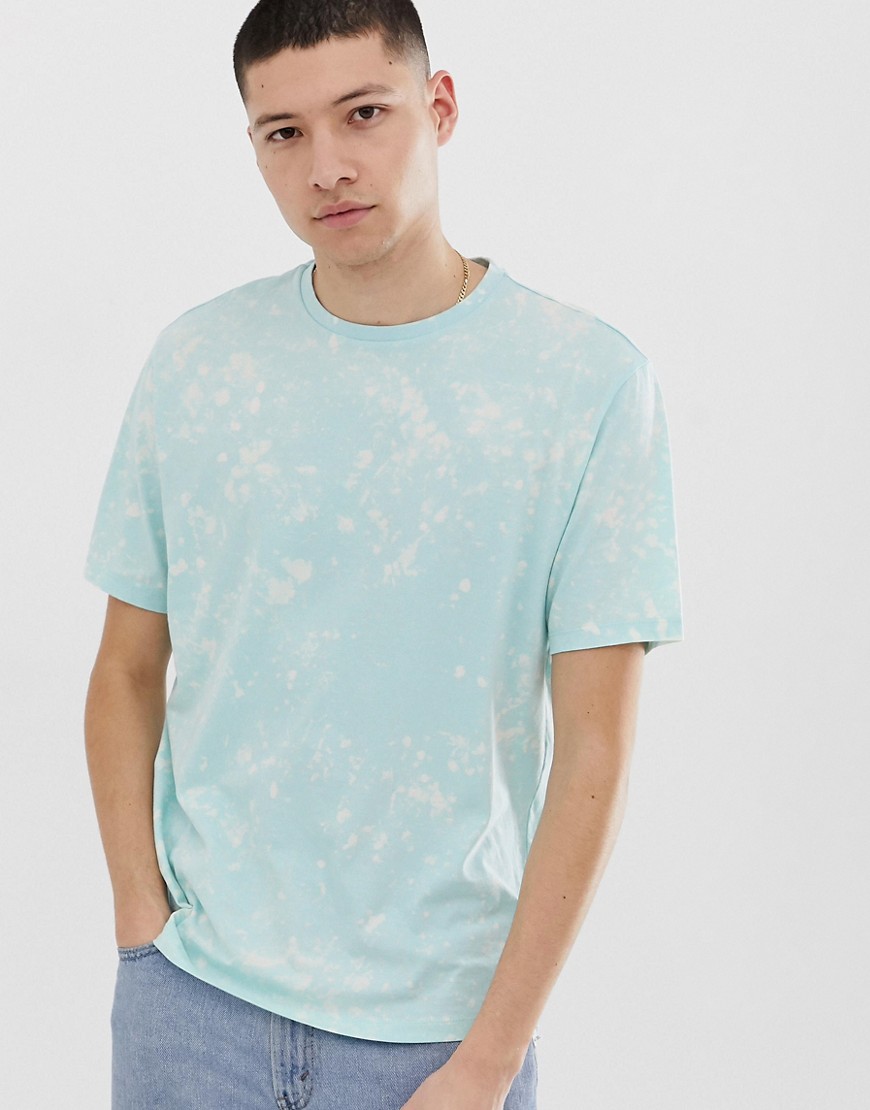 ASOS DESIGN - Ruimvallend T-shirt in verwassen tie-dye in blauw-Groen