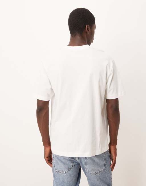 ASOS DESIGN - Ruimvallend T-shirt met bubbelprint detail in ecru, 3 van 5