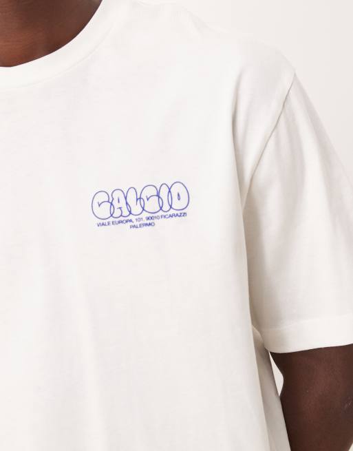 ASOS DESIGN - Ruimvallend T-shirt met bubbelprint detail in ecru, 5 van 5