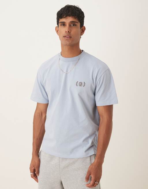 ASOS DESIGN - Ruimvallend T-shirt met drankjesprint in lichtblauw , 3 van 5