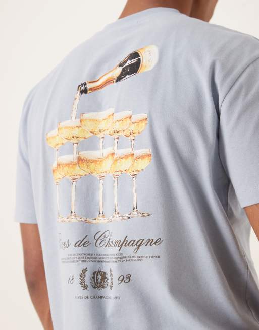 ASOS DESIGN - Ruimvallend T-shirt met drankjesprint in lichtblauw , 5 van 5
