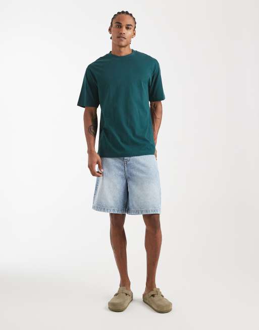 ASOS DESIGN - Ruimvallend T-shirt met etensprint in donkergroen, 2 van 5