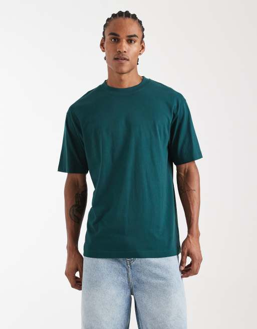 ASOS DESIGN - Ruimvallend T-shirt met etensprint in donkergroen, 3 van 5