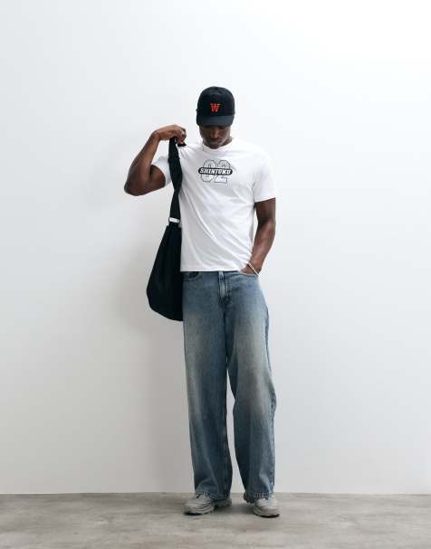 ASOS DESIGN - Ruimvallend T-shirt met grafische tekstprint in wit - view 1
