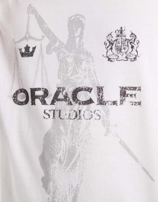 ASOS DESIGN - Ruimvallend T-shirt met grafische voetbalprint in wit , 5 van 5