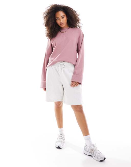 ASOS DESIGN - Ruimvallend T-shirt met lange mouwen in oudroze, 2 van 4