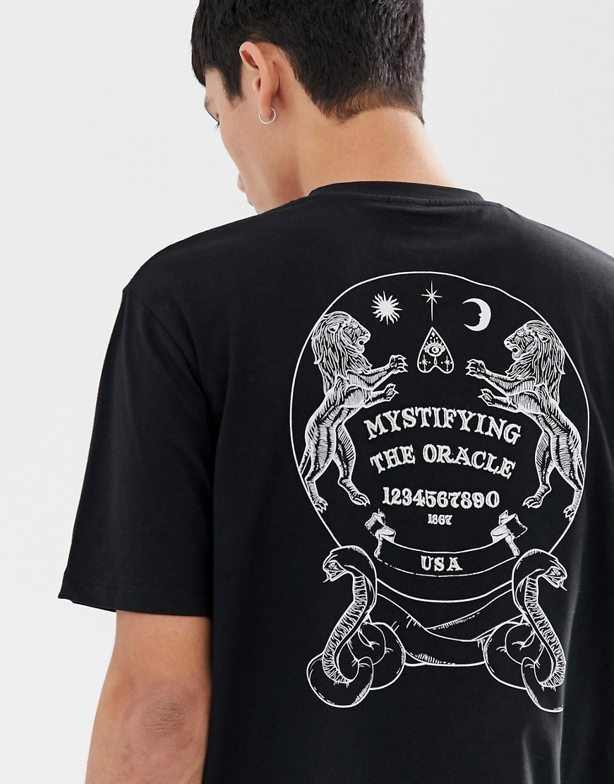 ASOS DESIGN - Ruimvallend T-shirt met mystieke print achteraan-Zwart