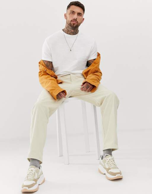 ASOS DESIGN - Ruimvallend T-shirt met omgeslagen mouwen in slub, 4 van 4