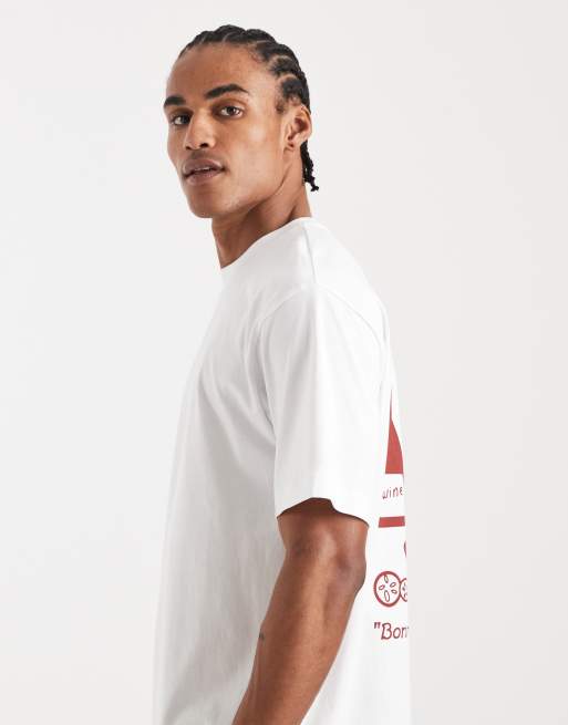 ASOS DESIGN - Ruimvallend T-shirt met print op de achterkant in wit, 4 van 5