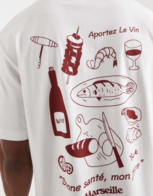 ASOS DESIGN - Ruimvallend T-shirt met print op de achterkant in wit, 5 van 5