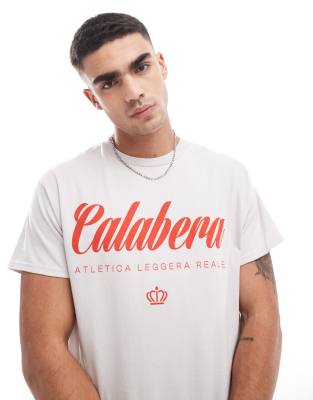 ASOS DESIGN - Ruimvallend T-shirt met stadsprint op de voorkant in gemêleerd grijs