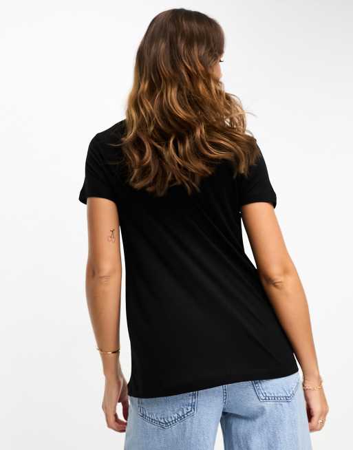 ASOS DESIGN - Ruimvallend T-shirt met V-hals in zwart, 4 van 4