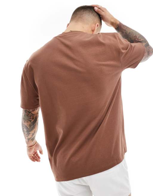 ASOS DESIGN - Ruimvallend T-shirt van 240g/m² zware stof in bruin, 4 van 4