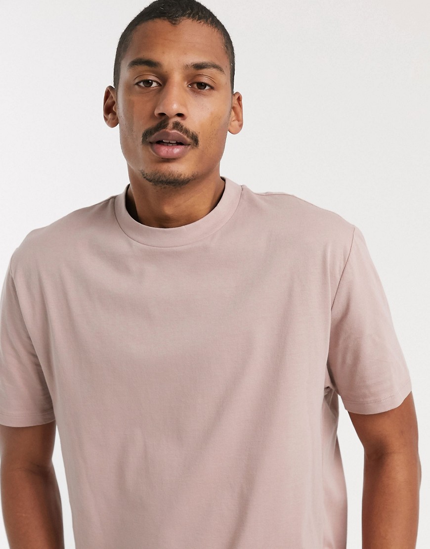 ASOS DESIGN - Ruimvallend T-shirt van biologisch katoen met ronde hals in roze
