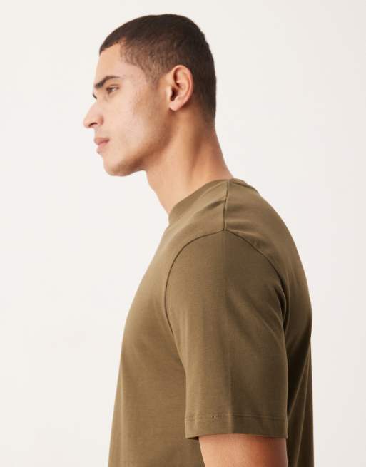 ASOS DESIGN - Ruimvallend T-shirt van dikke stof in kaki   , 4 van 5