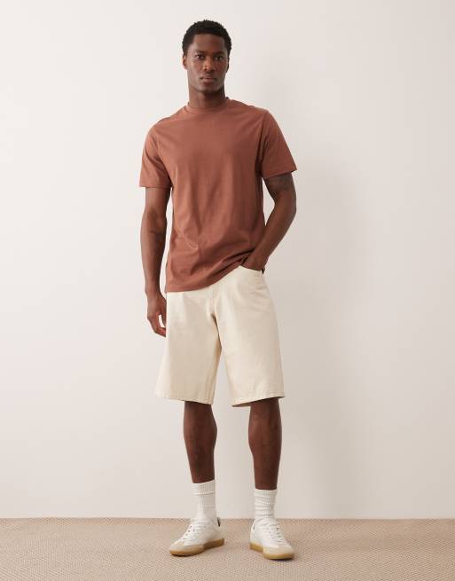 ASOS DESIGN - Ruimvallend T-shirt van zware stof in bruin, 2 van 5