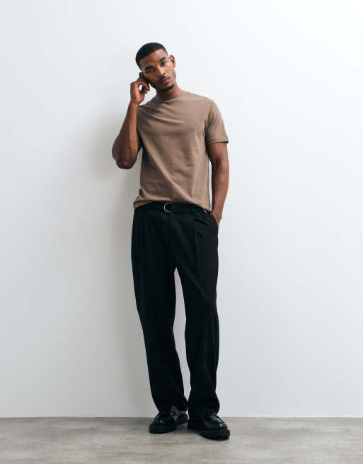ASOS DESIGN - Ruimvallend T-shirt van zware stof in bruin, 3 van 5
