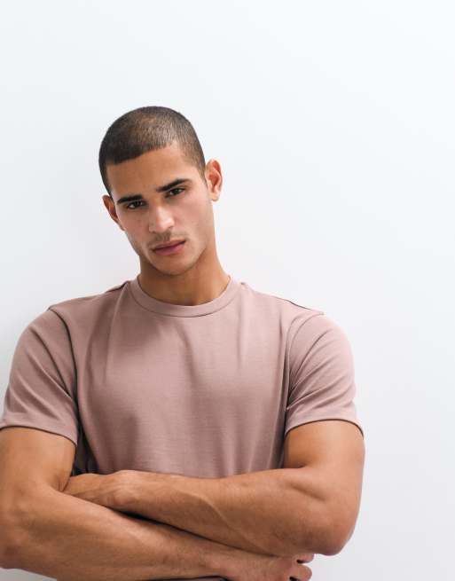 ASOS DESIGN - Ruimvallend T-shirt van zware stof in bruin, 3 van 5