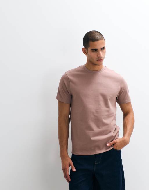ASOS DESIGN - Ruimvallend T-shirt van zware stof in bruin, 4 van 5